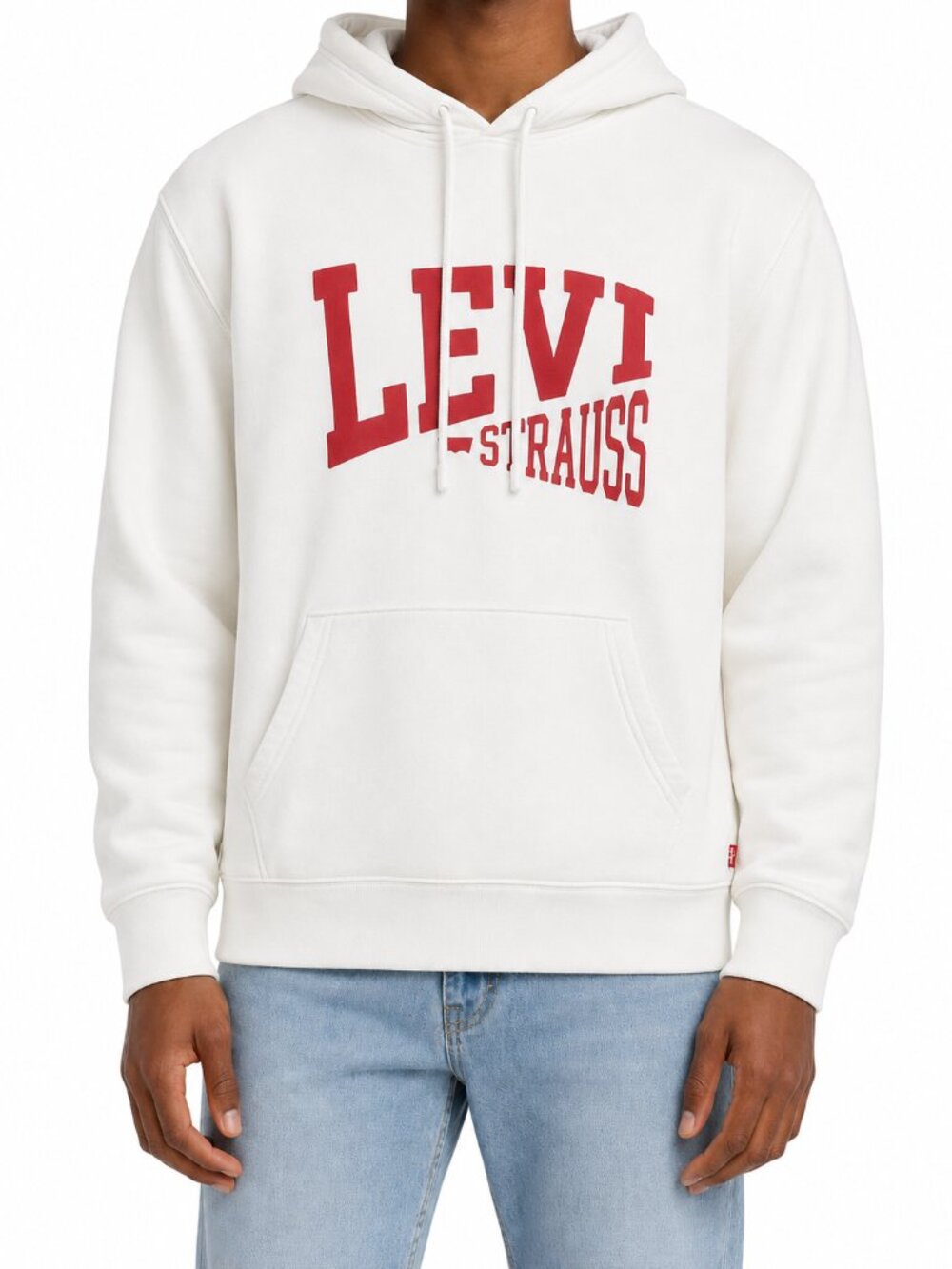Levi's Men's Relaxed Graphic Hoodie Heavyweight White Red Logo | Small